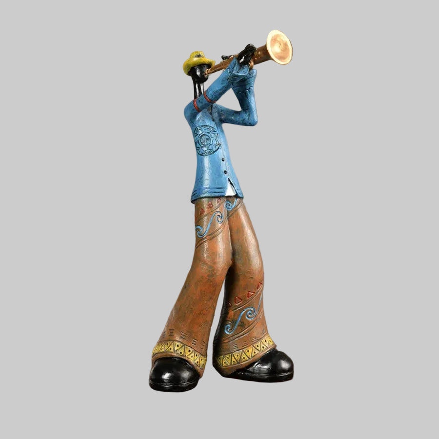 Jazz Musician Figurine | Hand-Painted Resin & Modern Abstract Motif | 28 cm Tall