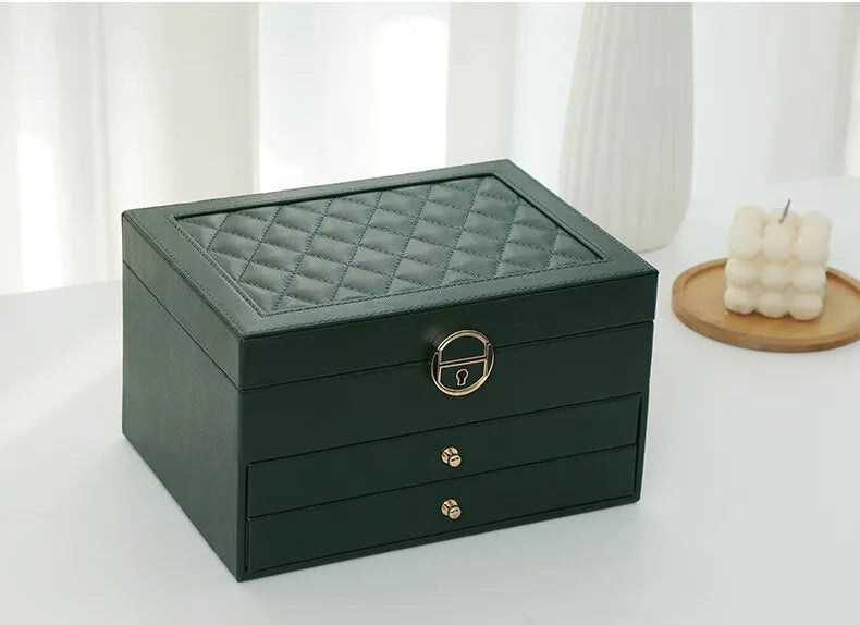 Jewellery Box | Multilayer Leather & Soft-Lined | 3 Levels