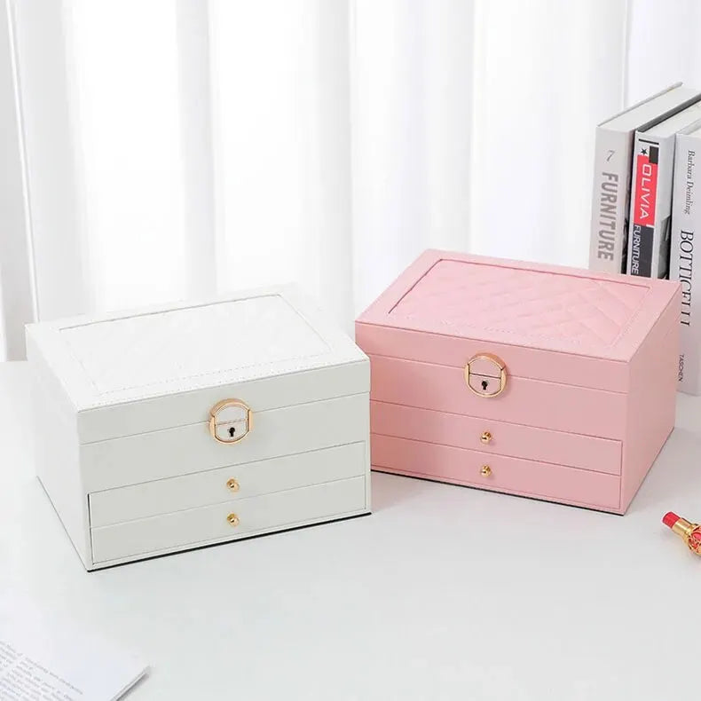 Jewellery Box | Multilayer Leather & Soft-Lined | 3 Levels