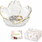 Jewelry Dish | Flower-Shaped Ceramic | Gift Box Included