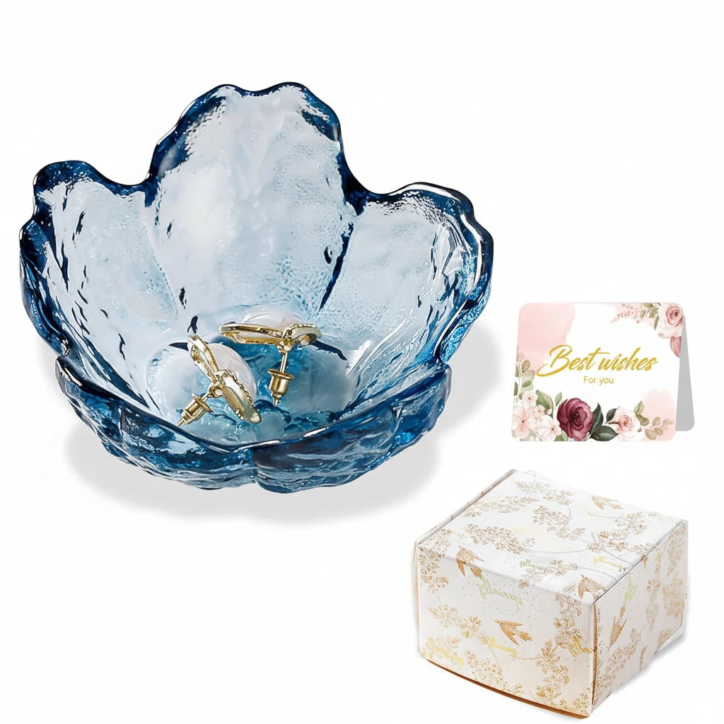 Jewelry Dish | Flower-Shaped Ceramic | Gift Box Included