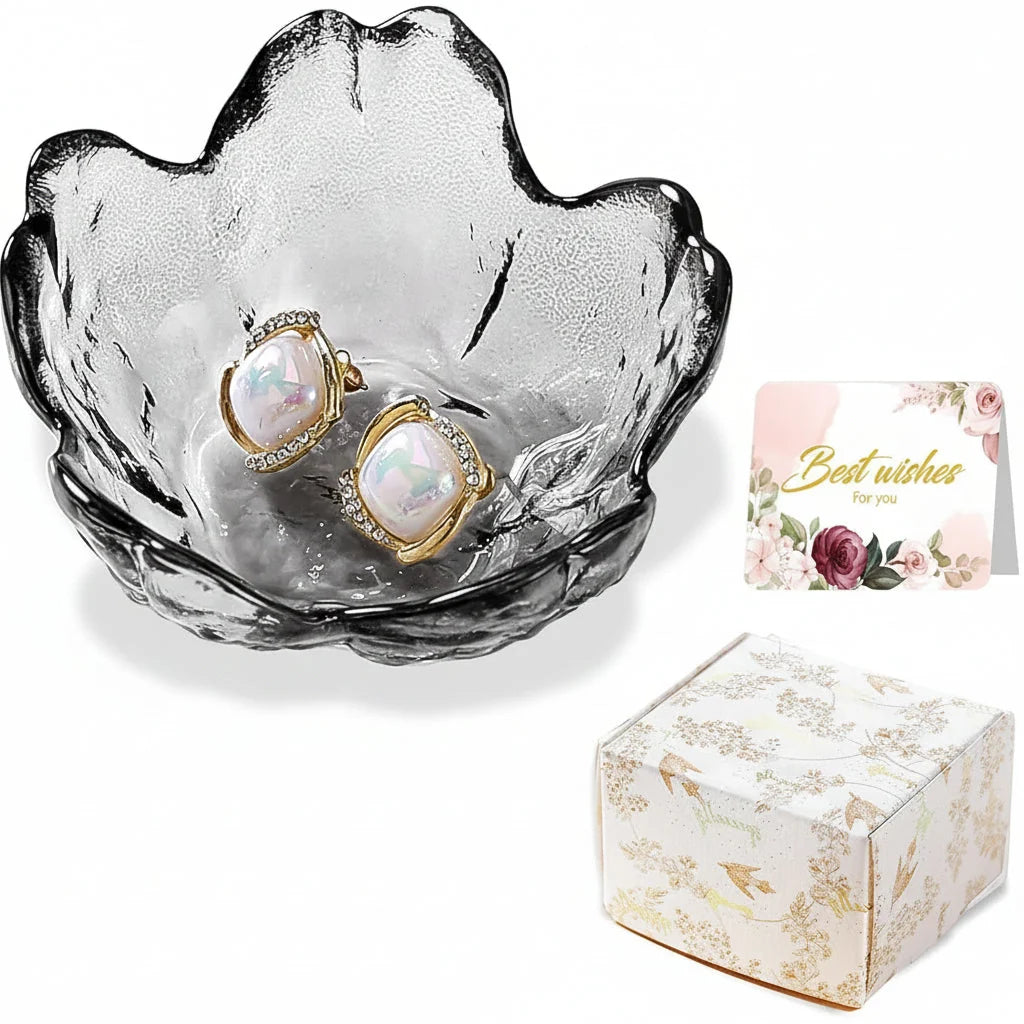 Jewelry Dish | Flower-Shaped Ceramic | Gift Box Included
