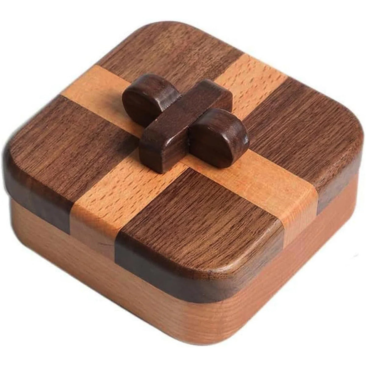 Jewelry Organizer Box | Two-Tone Banding & Sliding Cross
