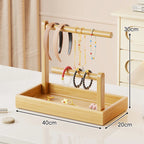 Jewelry Organizer Stand | Multi-Level Wood & Felt-Lined Tray