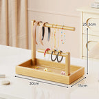 Jewelry Organizer Stand | Multi-Level Wood & Felt-Lined Tray