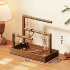 Jewelry Stand | Tiered Wood Rods & Felt Tray