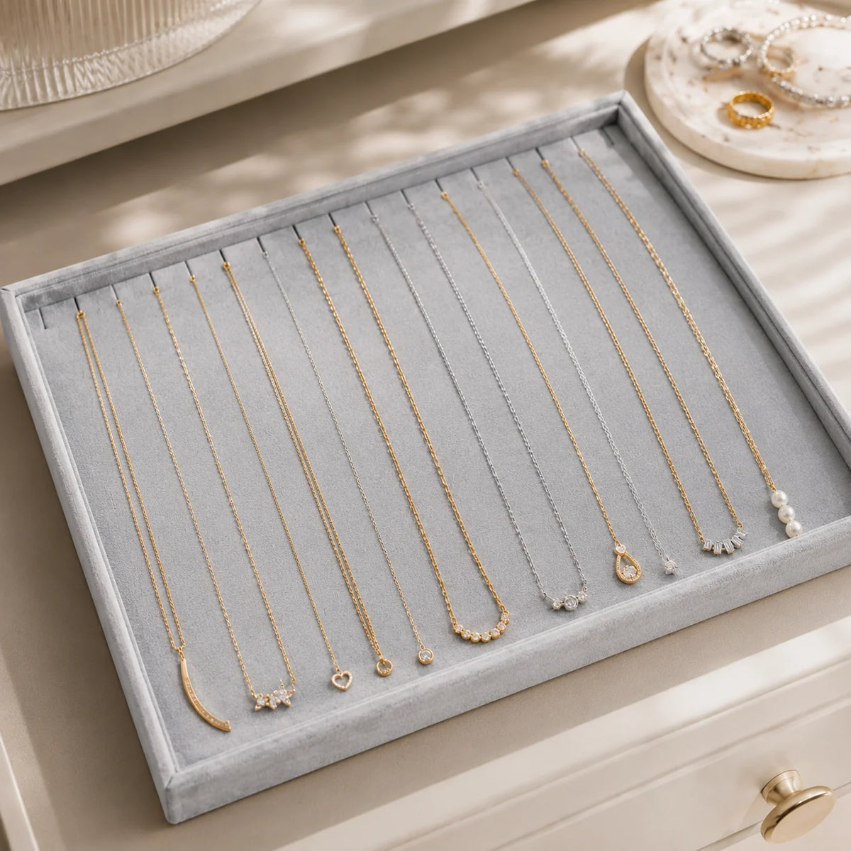 Jewelry Tray | Stackable Velvet-Lined | Multiple Organizer Layouts