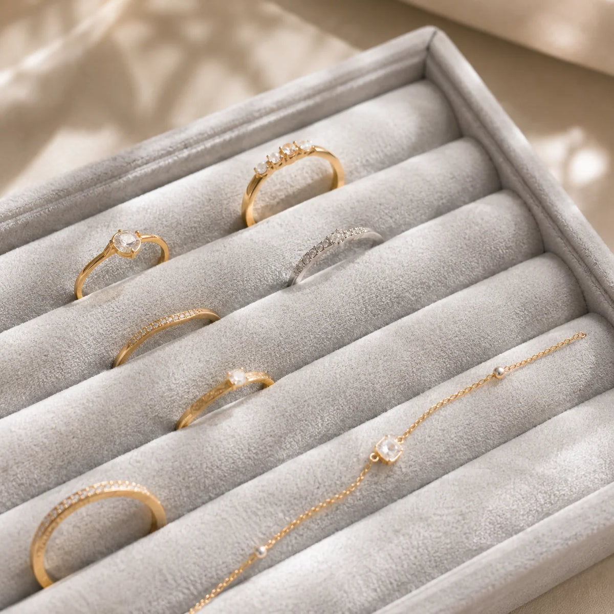 Jewelry Tray | Stackable Velvet-Lined | Multiple Organizer Layouts