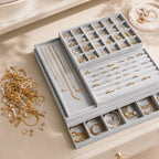 Jewelry Tray | Stackable Velvet-Lined | Multiple Organizer Layouts
