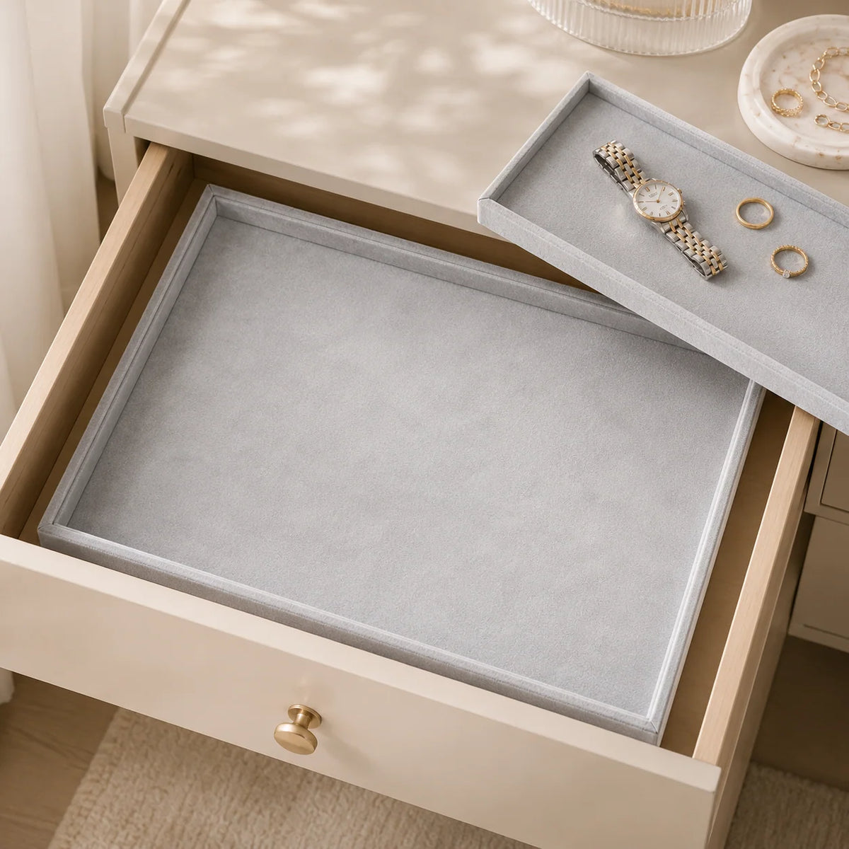 Jewelry Tray | Stackable Velvet-Lined | Multiple Organizer Layouts
