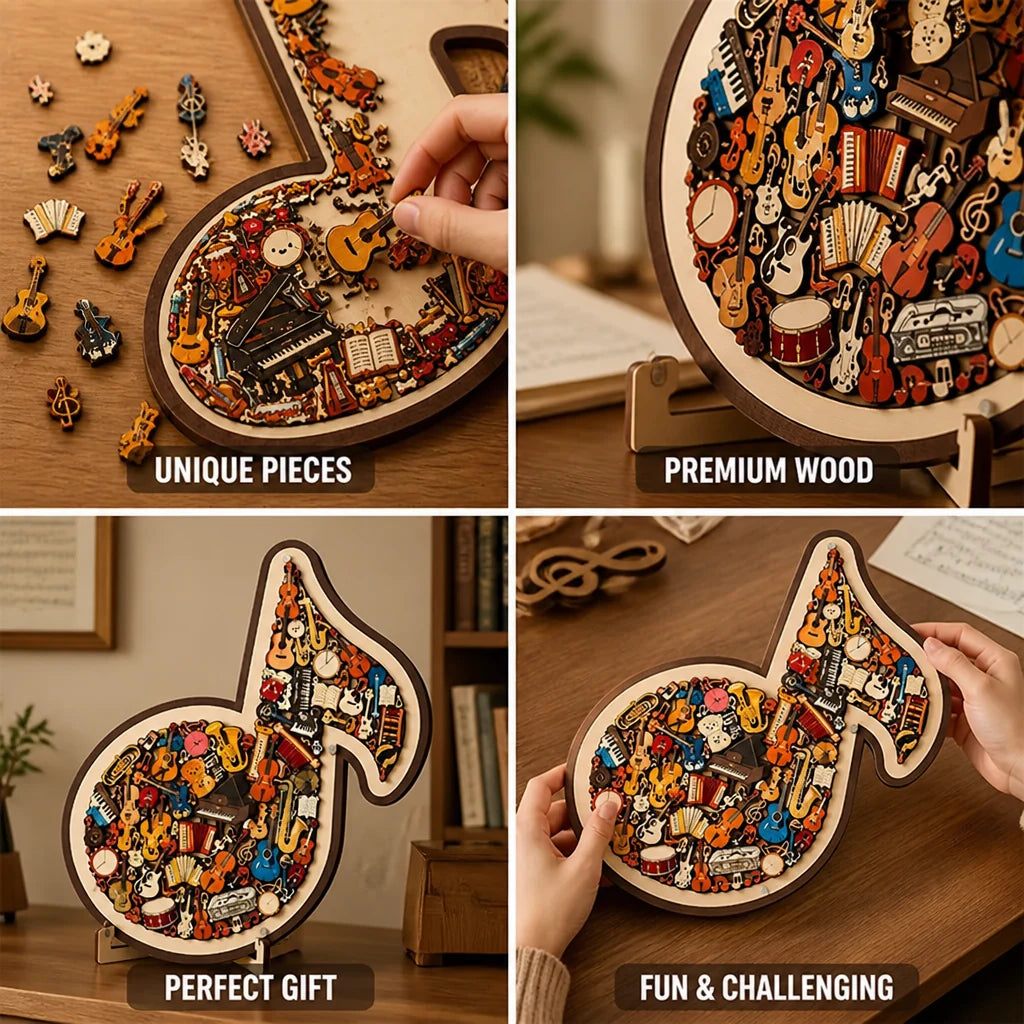 Jigsaw Puzzle | Instrument-Shaped & Solid Wood