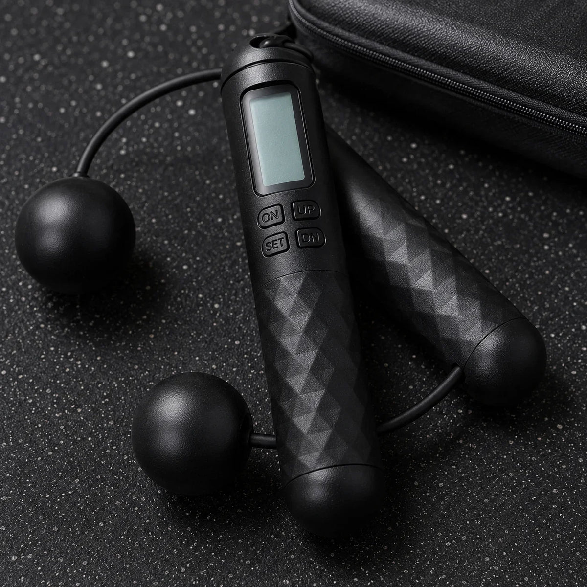 Jump Rope | Weighted Ball Handles & LCD Display | Includes PVC Rope