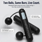Jump Rope | Weighted Ball Handles & LCD Display | Includes PVC Rope
