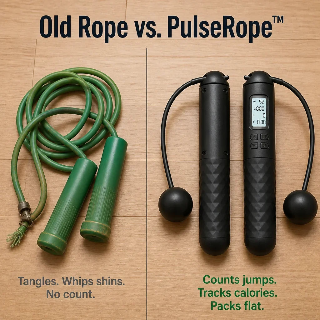 Jump Rope | Weighted Ball Handles & LCD Display | Includes PVC Rope