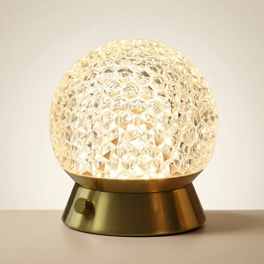 Cordless Table Lamp with Crystal Look and Dimming Function