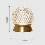 Cordless Table Lamp with Crystal Look and Dimming Function