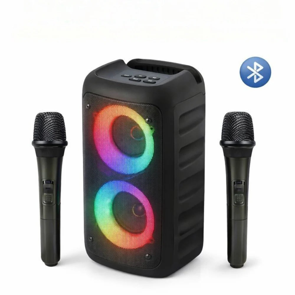 Karaoke Speaker | 2 Wireless Microphones & Dual-Driver Sound