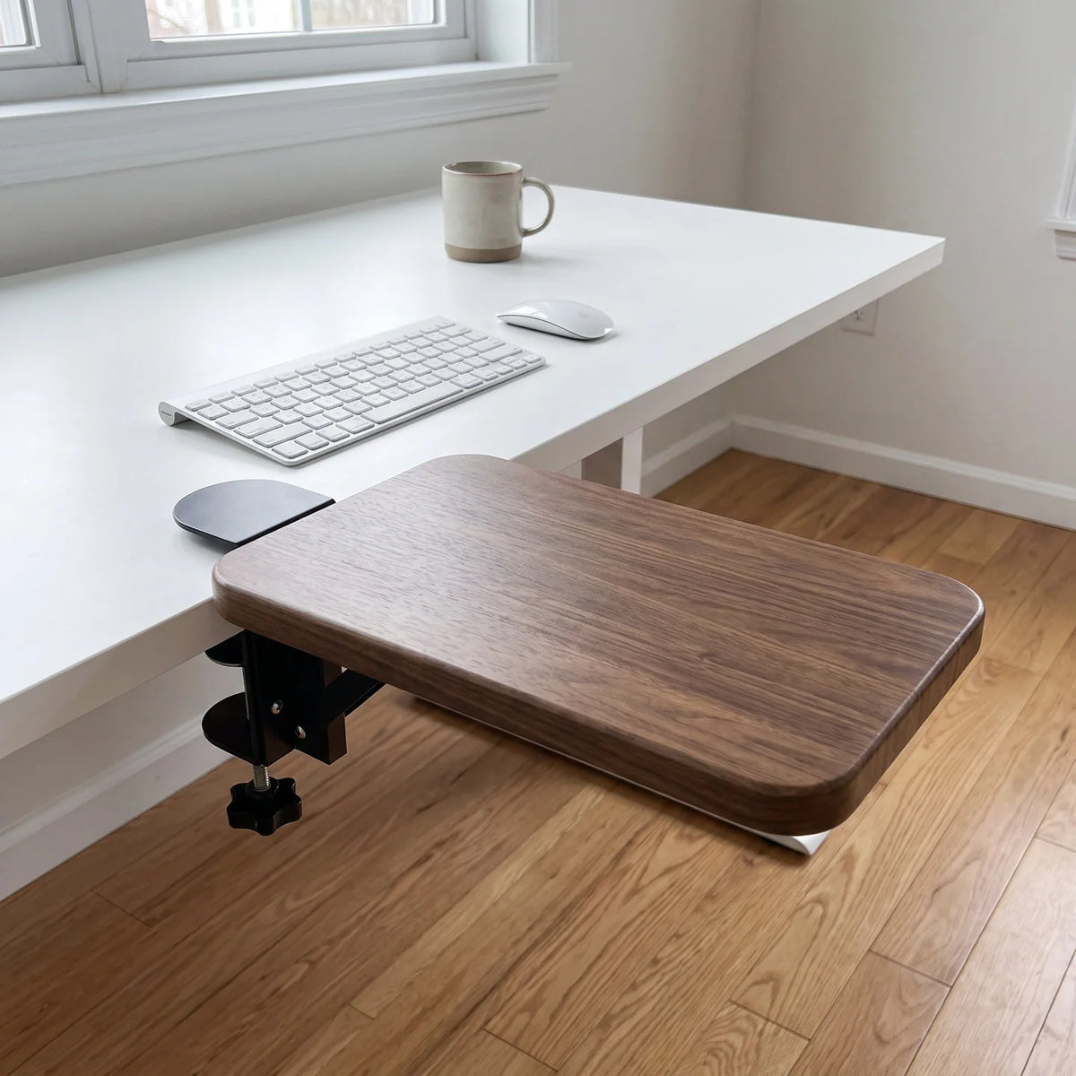 Keyboard & Mouse Platform | Bamboo Slide-Out & Clamp-Mounted | 40 x 20 cm