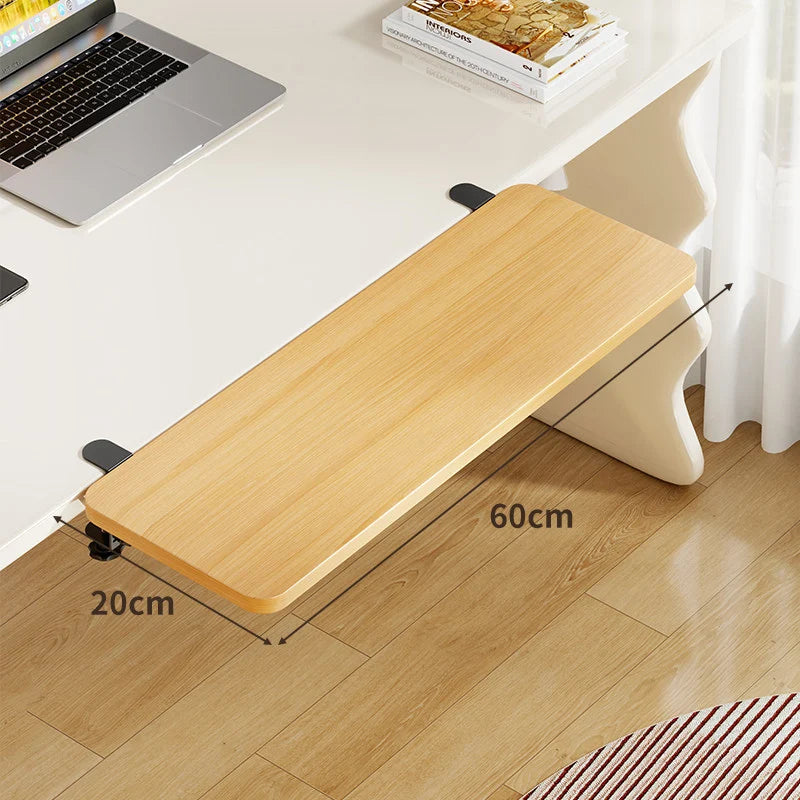 Keyboard & Mouse Platform | Bamboo Slide-Out & Clamp-Mounted | 40 x 20 cm