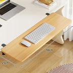 Keyboard & Mouse Platform | Bamboo Slide-Out & Clamp-Mounted | 40 x 20 cm