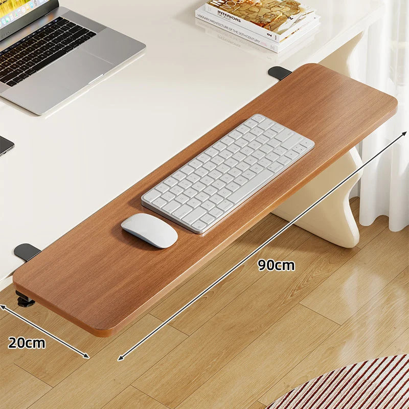 Keyboard & Mouse Platform | Bamboo Slide-Out & Clamp-Mounted | 40 x 20 cm