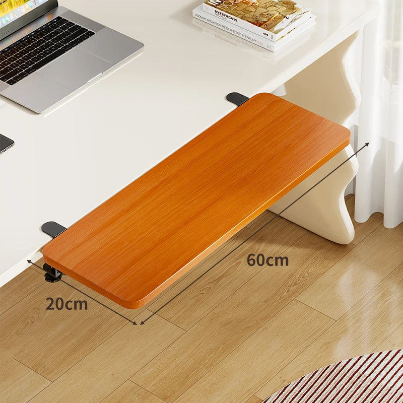 Keyboard & Mouse Platform | Bamboo Slide-Out & Clamp-Mounted | 40 x 20 cm