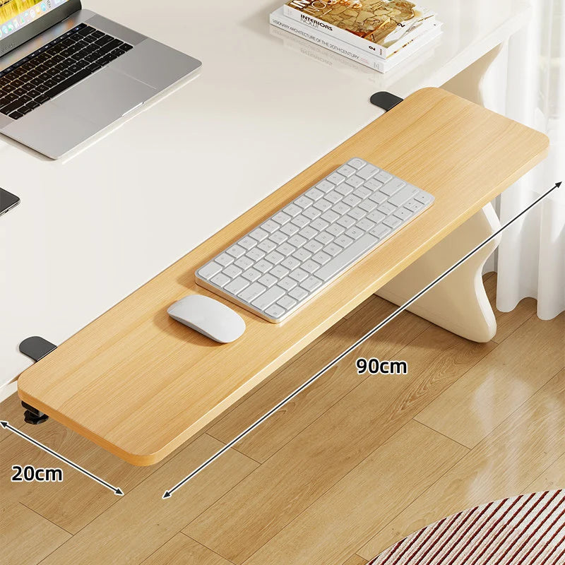 Keyboard & Mouse Platform | Bamboo Slide-Out & Clamp-Mounted | 40 x 20 cm