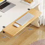 Keyboard & Mouse Platform | Bamboo Slide-Out & Clamp-Mounted | 40 x 20 cm