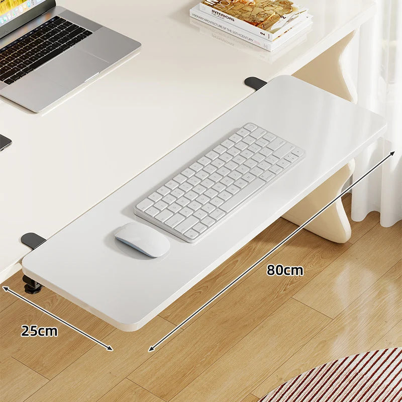 Keyboard & Mouse Platform | Bamboo Slide-Out & Clamp-Mounted | 40 x 20 cm