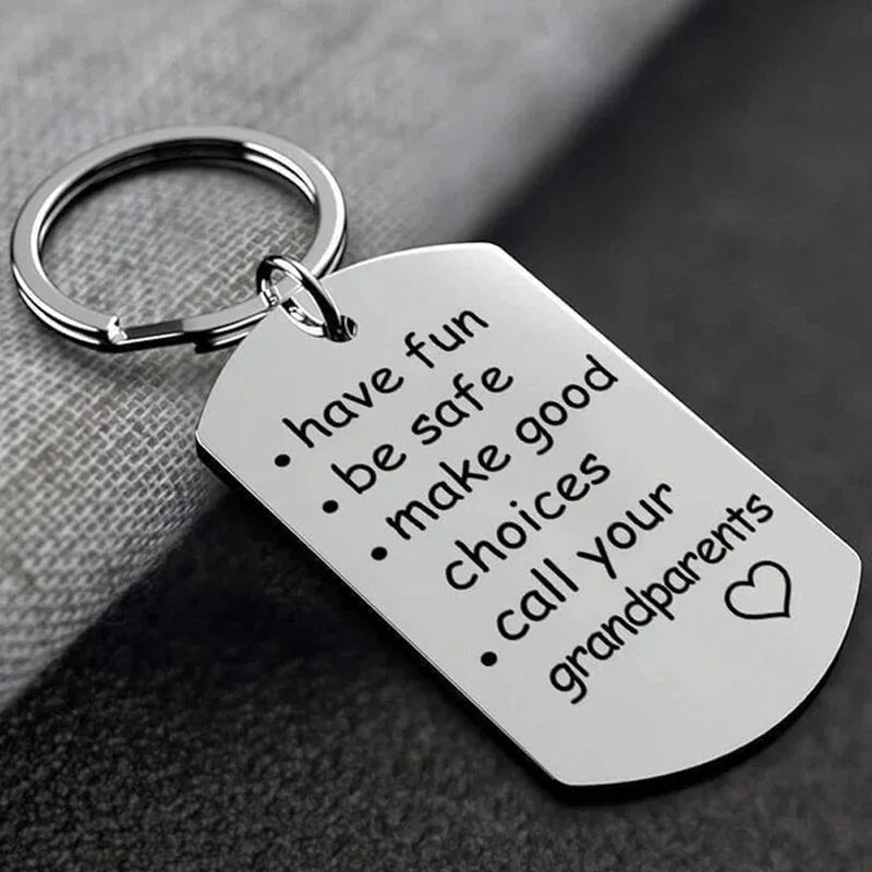 Keychain | Stainless Steel Engraved Message | 28 x 50 mm
