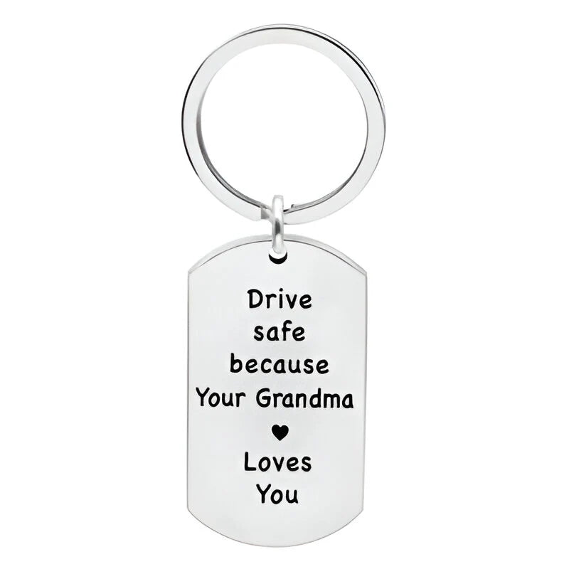 Keychain | Stainless Steel Engraved Message | 28 x 50 mm