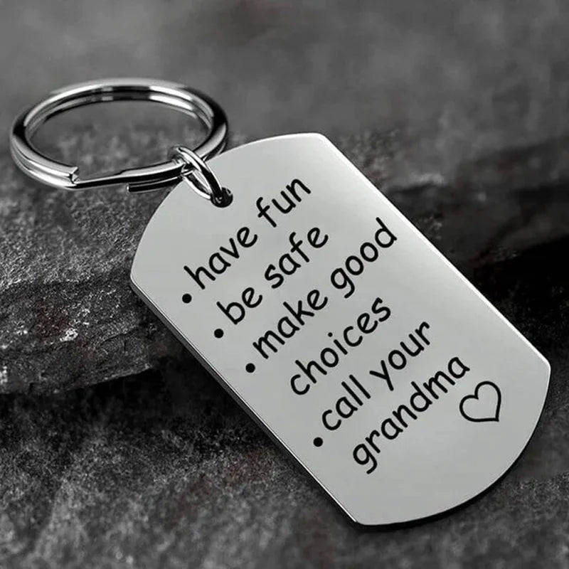 Keychain | Stainless Steel Engraved Message | 28 x 50 mm