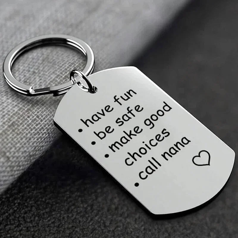 Keychain | Stainless Steel Engraved Message | 28 x 50 mm