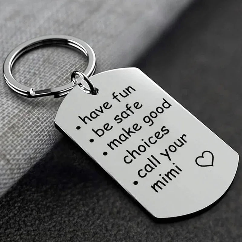 Keychain | Stainless Steel Engraved Message | 28 x 50 mm