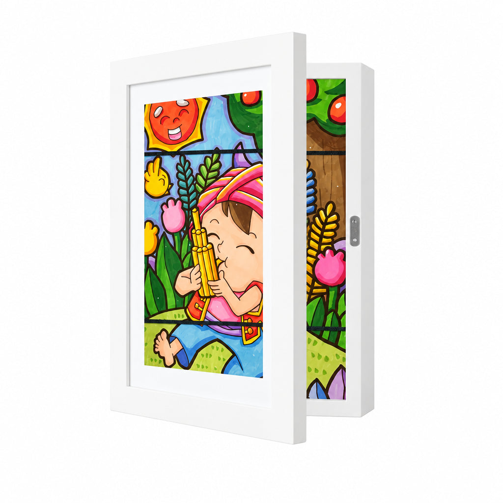 Kids' Art Frame | Magnetic Front Flap & Hidden Storage | Holds 150 Drawings