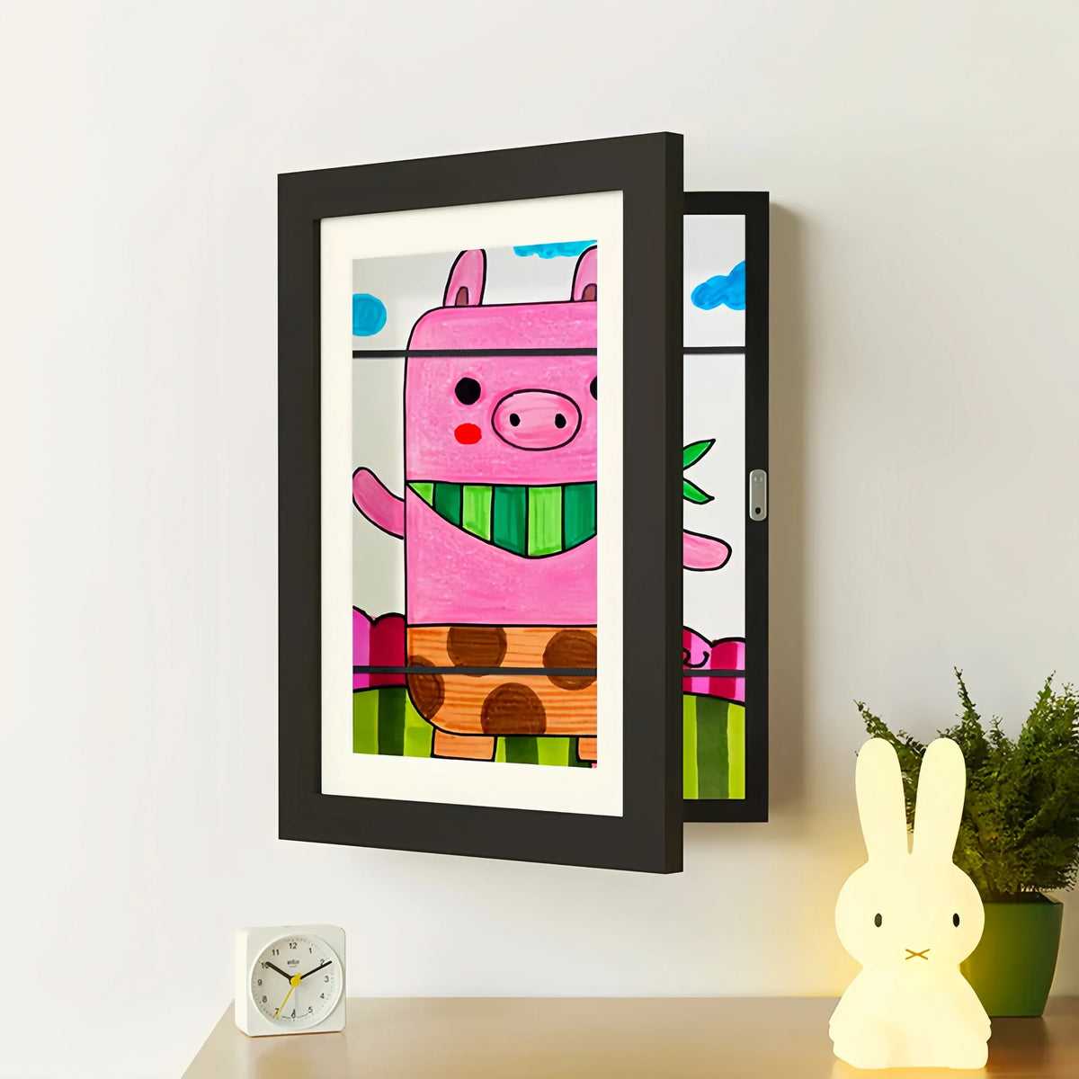 Kids' Art Frame | Magnetic Front Flap & Hidden Storage | Holds 150 Drawings