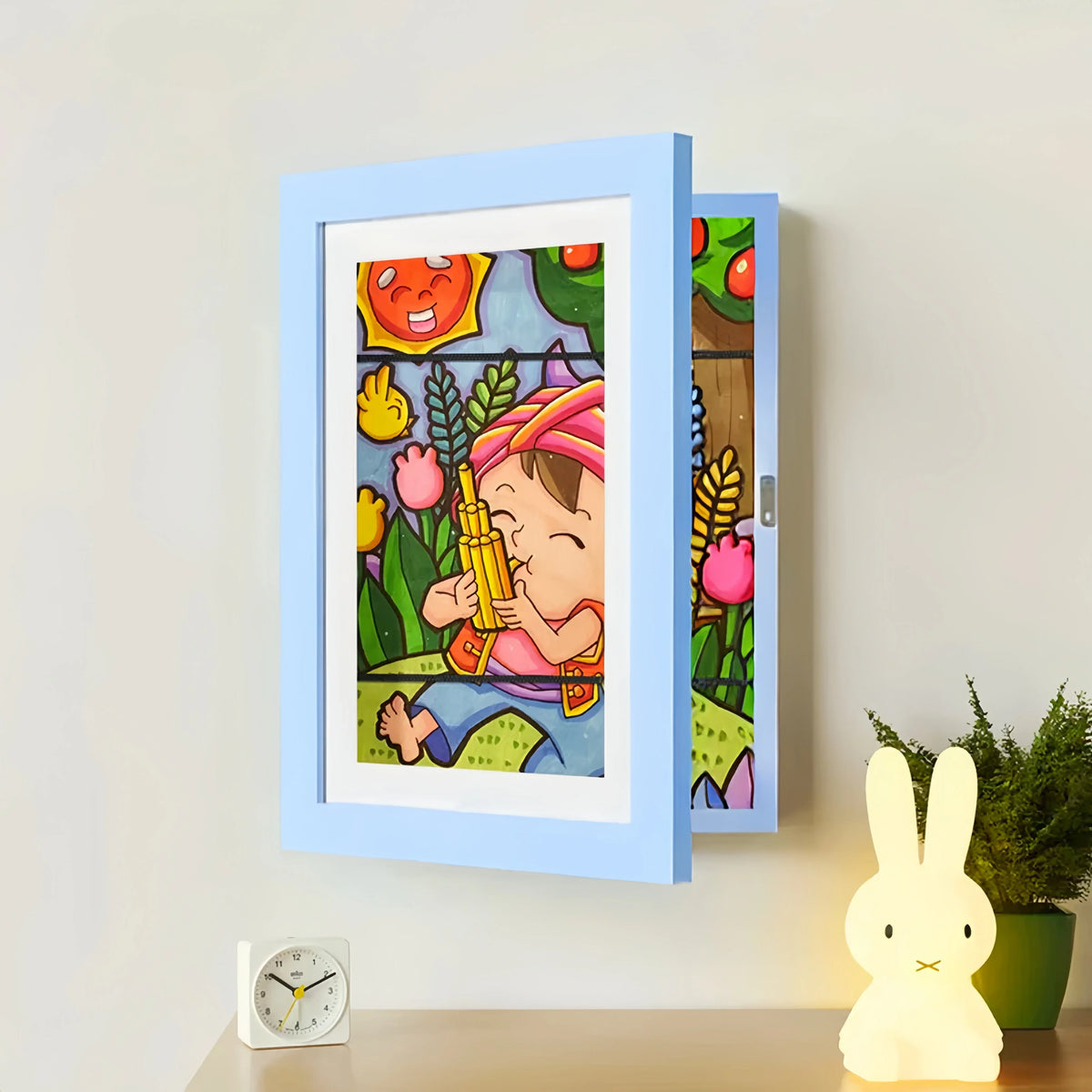Kids' Art Frame | Magnetic Front Flap & Hidden Storage | Holds 150 Drawings
