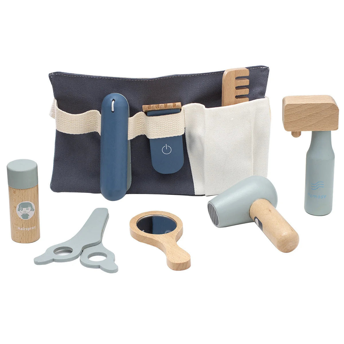 Kids Hairdresser Playset | Wooden & Non-Toxic | 8-Piece Set