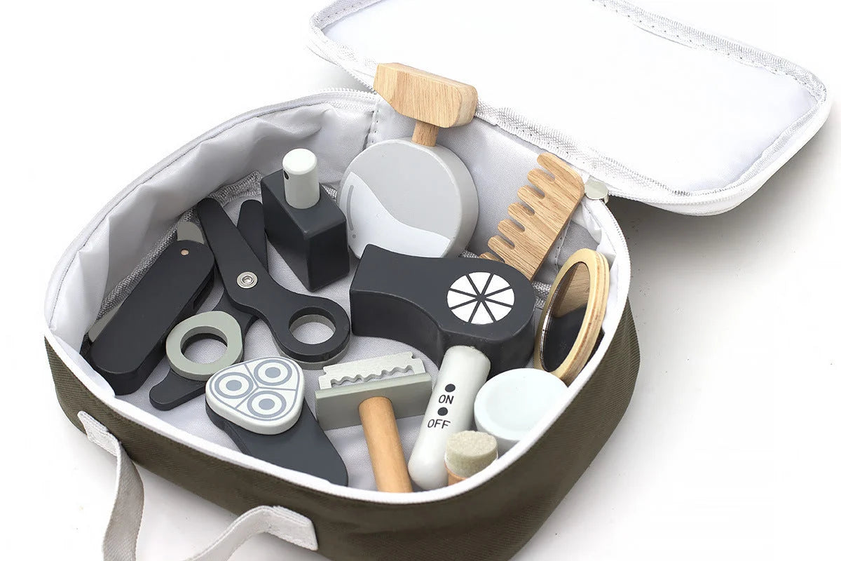 Kids Hairdresser Playset | Wooden & Non-Toxic | 8-Piece Set