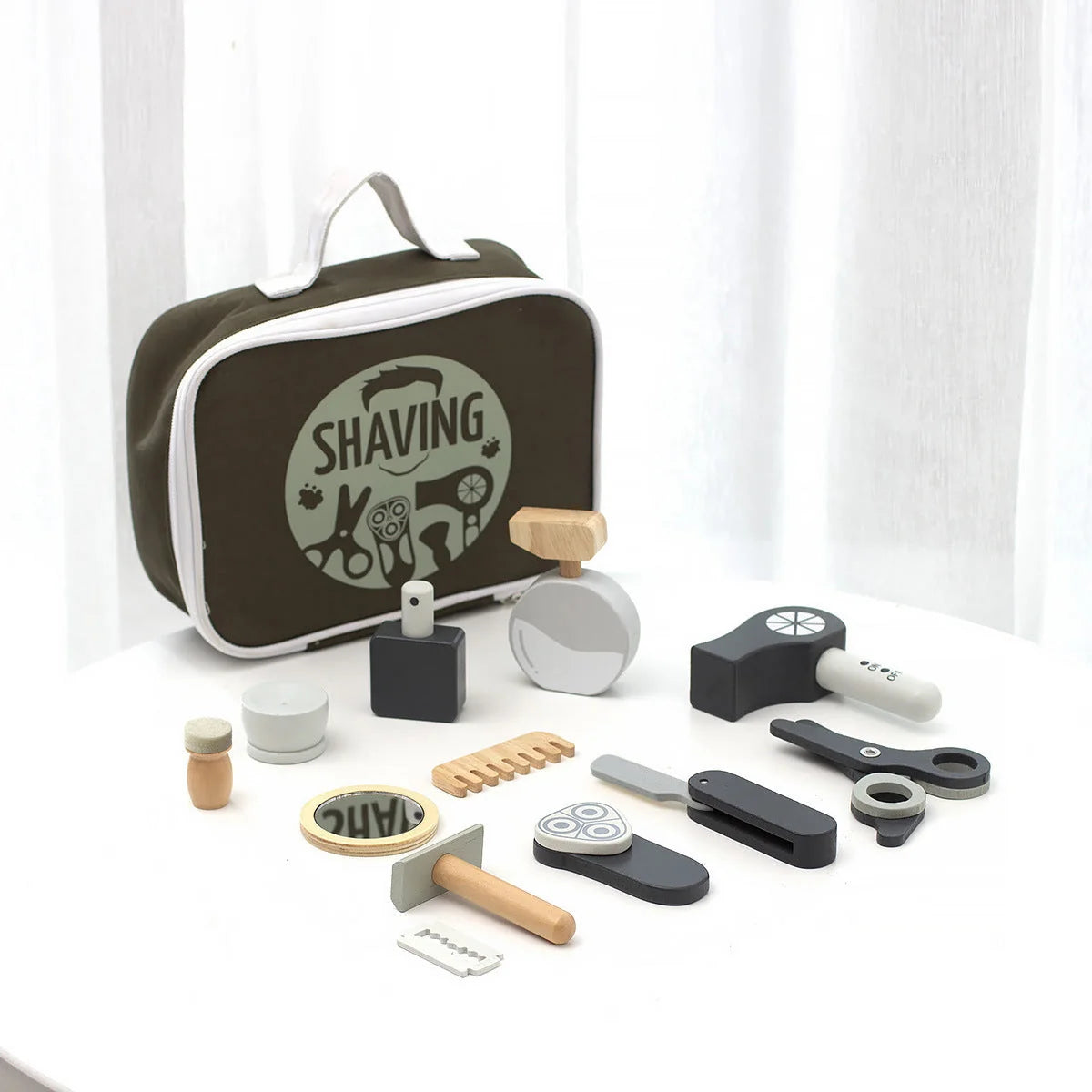 Kids Hairdresser Playset | Wooden & Non-Toxic | 8-Piece Set