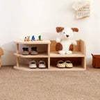 Kids Shoe Rack | Solid Pine Wood & Rounded Corners | 70 cm Long