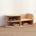 Kids Shoe Rack | Solid Pine Wood & Rounded Corners | 70 cm Long