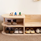 Kids Shoe Rack | Solid Pine Wood & Rounded Corners | 70 cm Long