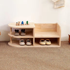 Kids Shoe Rack | Solid Pine Wood & Rounded Corners | 70 cm Long