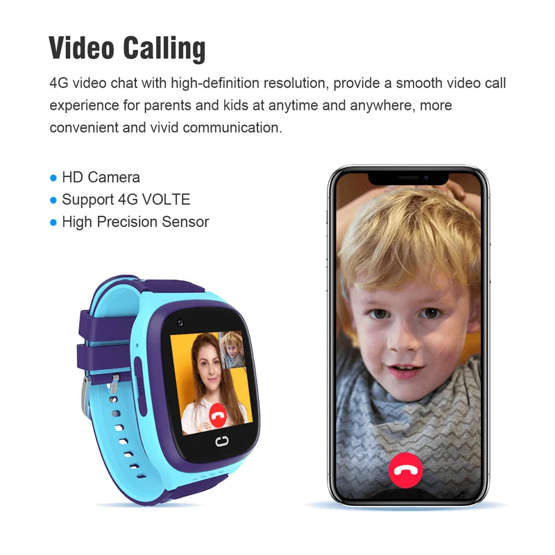 Kids Smartwatch | 4G GPS+WiFi Tracking & HD Touchscreen | IP67 Water-Resistant