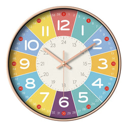 Kinderwanduhr | Leises Quarzwerk & Buntes Zifferblatt | 30 cm