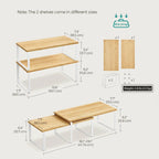 Kitchen Cabinet Organizer | Stackable Metal Frame & Wood Top | Holds 33 lb Per Shelf