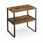 Kitchen Cabinet Organizer | Stackable Metal Frame & Wood Top | Holds 33 lb Per Shelf