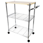 Kitchen Cart | 3-Tier Rolling | Drawer & Basket Storage