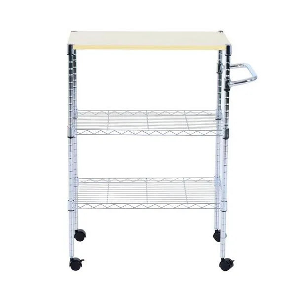 Kitchen Cart | 3-Tier Rolling | Drawer & Basket Storage